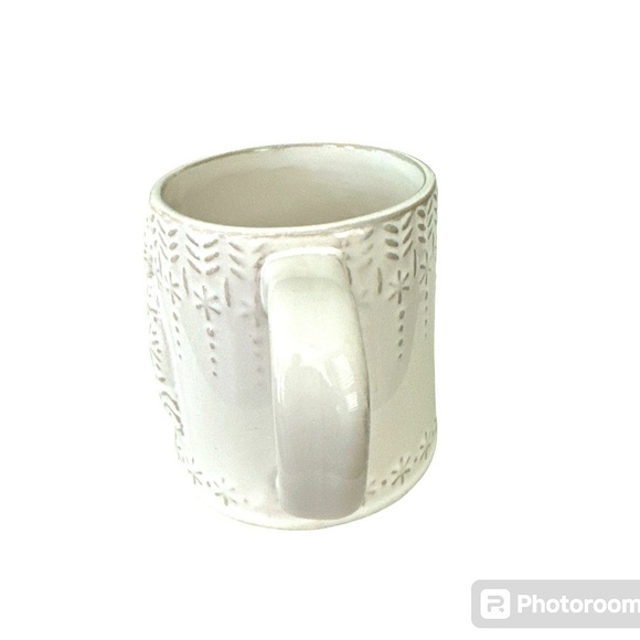 Anthropologie Snowcap Reactive Glazed Cream Gray Gold Monogram Initial B Mug - Picture 4 of 9